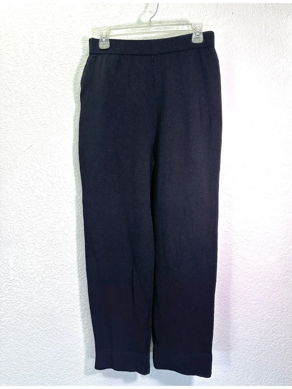 Women’s Sz 10 St John By Marie Gray Black Wool Knit Pants Pleated Pockets